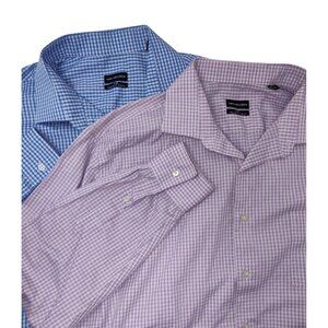 Van Heusen Men's 2 set Checkered Long Sleeve Button-Up Flex Shirt XL Regular Fit